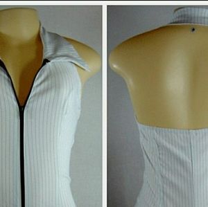 Sexy Pin Striped Holtered Romper